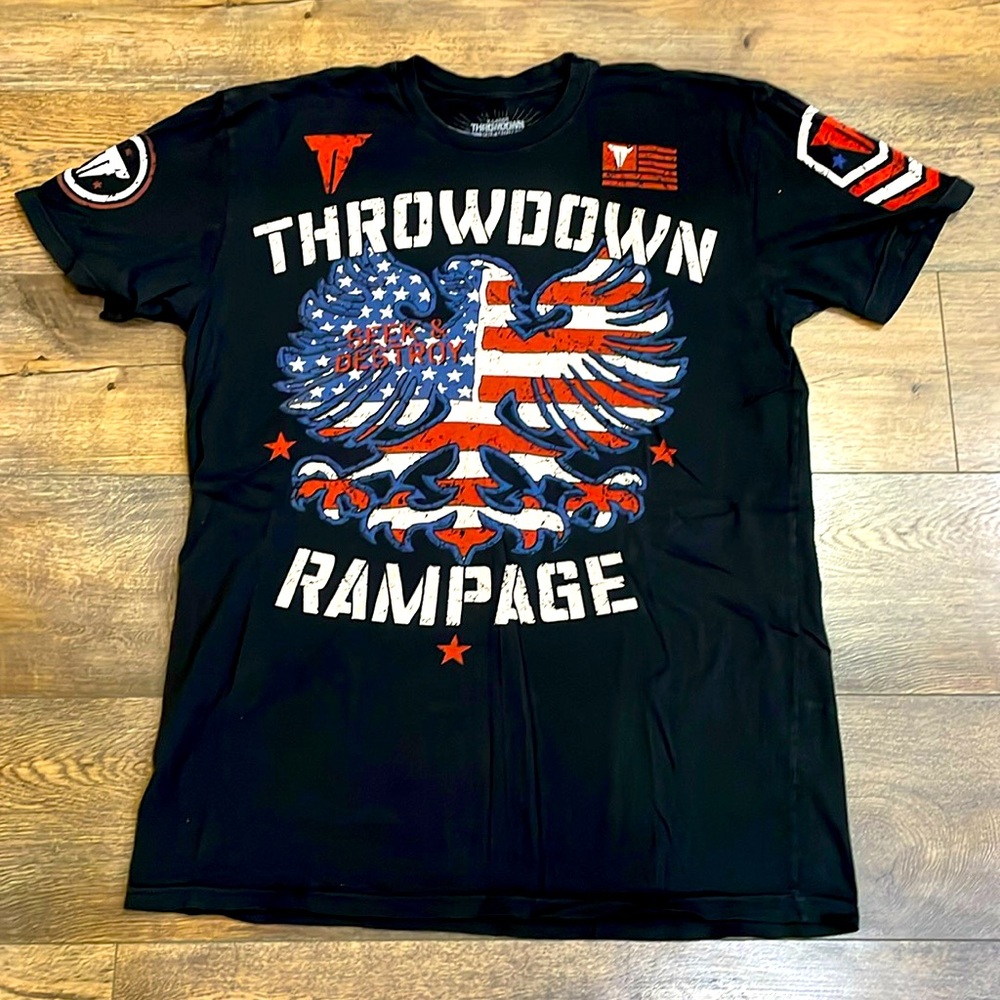 Throwdown By Affliction, Quentin Jackson, Black T… - image 1